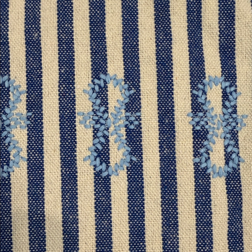 Tucker buck Blue Stripe Mini Sullivan Embroidered Canvas Caftan size small - Picture 3 of 5